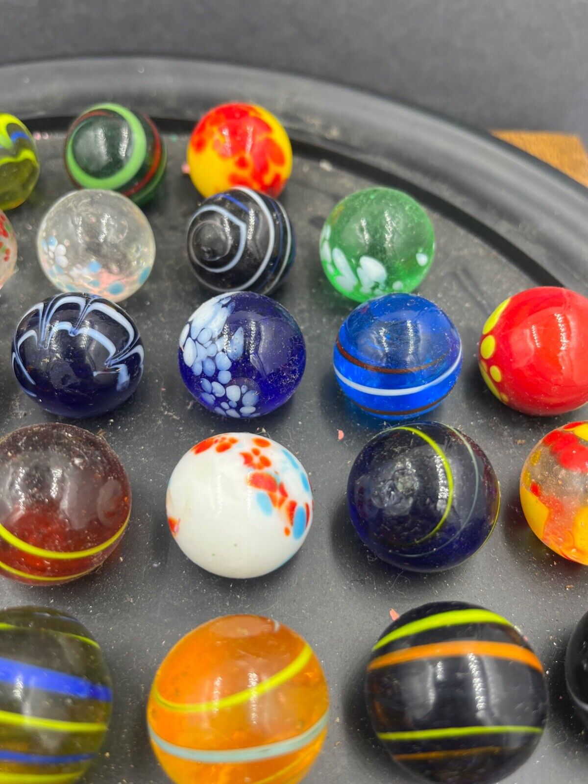 A good collection of 37 early glass marbles Diameter 25mm
