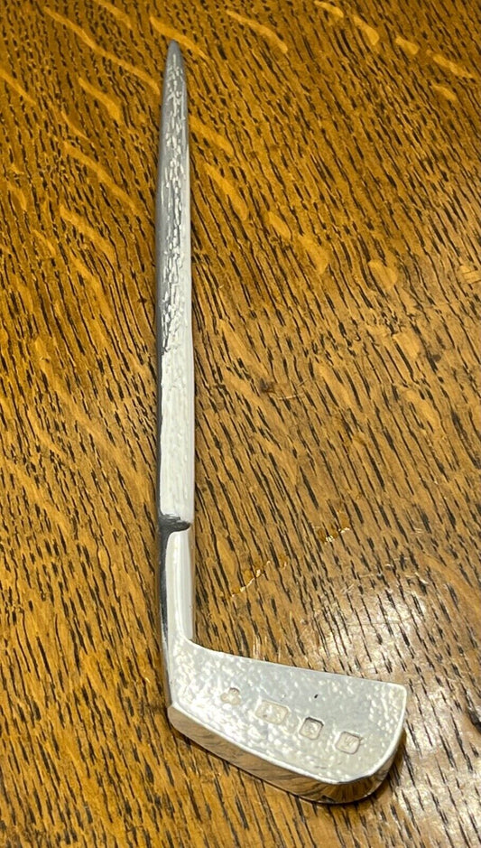 English sterling silver golf club letter opener London 1998